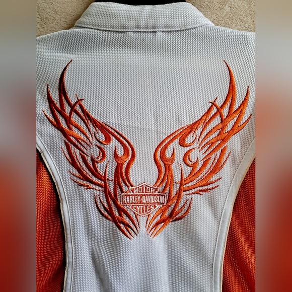Women's Harley Davidson White and Orange Jacket - Picture 15 of 16
